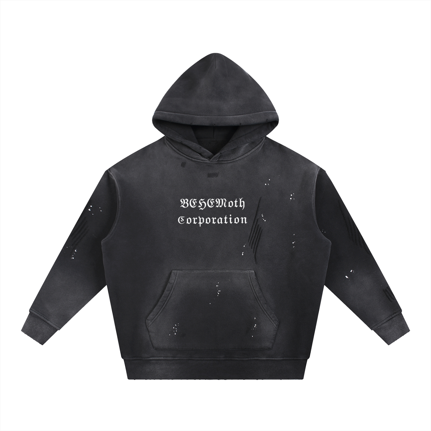 BEHEMoth Corporation (Vintage Washed Frayed Fleece Hoodie)